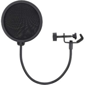 OriGlam Professional Microphone Pop Filter Mask Shield for Any Other Microphone, Dual Layered Pop Wind Screen with Flexible 360° Clip Stabilizing Arm