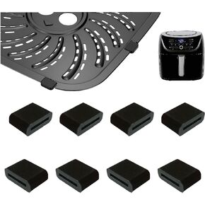 8PCS Air Fryer Rubber Bumpers for PowerXL Vortex Pro 4QT/8QT/6QT Air Fryers, Premium Air Fryer Silicone Rubber Feet Sides Parts Stops Stoppers Tabs Tips Legs Attachments for PowerXL Air Fryer