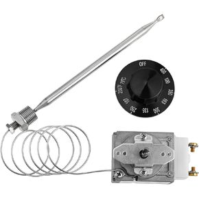 Mgoodoo RX-2-24 Thermostat for Fryer with Knob, 3/8" Mpt Stuff Box, Minivolt Thermostat Control Compatible with Atosa 301030004, Robertshaw 5300-402, Adcraft Deep Fryer, 200-400F.