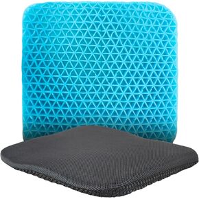 Gel Seat Cushion Chair Pillow for Cars, Outdoors, Kitchens, Offices and Wheelchairs - Butt Pad for Coccyx, Tailbone Pain and Lower Back, Sciatica Issues - Sitting Upholstery