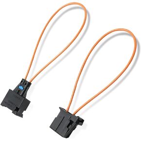 yvshy Pack of 2 Automotive Fiber Optic Test Loop, Female and Male Adapter, Automatic Diagnostic Cable Tool, Compatible with Audi, BMW, Mercedes-Benz (Black & Orange)