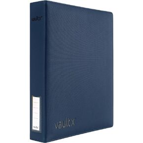 Vault X Premium Exo-Tec 3 Ring TCG Binder for 9 Pocket Trading Card Pages - 30+ Page Capacity Easy Open 3 D-Ring Clip Binder for TCG CCG Photo Cards (Slim, Blue) in Kuwait