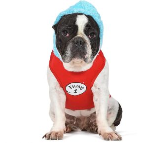 The Cat in The Hat: Halloween Thing 1 Costume - Extra Small | Funny Halloween Costumes for Dogs, Officially Licensed Dr. Seuss Dog Halloween Costume (FF23038)