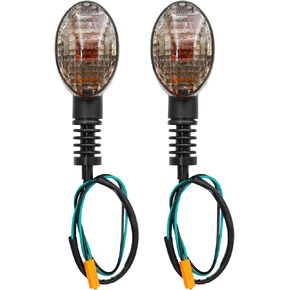 Universal Motorcycle Turn Signal Lights, 12V Stop Brake Running Tail Lights, Front/Rear Blinker Indicator Lamps Replacement for KLX250SF 2009-2010 VN650 Vulcan S 2015-2017(Smoke Shell)