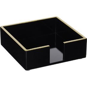 Paperproducts Design Holder Beverage Napkin Caddy, Black With Gold