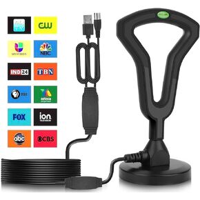 Digital Antenna for Smart TV Indoor Outdoor, TV Antenna 350+ Miles Long Range Amplified HDTV Antenna,Includes Magnetic Base Support 4K 1080P, for Free Local Channels -16.4ft Coax Cable