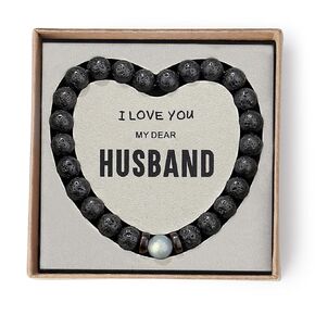 Gifts for Husband Birthday Gift Fathers Day Gifts from Wife Him Mens Bracelet Card Husband Anniversary Gifts Personalized Unique Beaded Bracelets Christmas Valentines