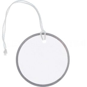 CleverDelights Metal Rim Key Tags - 2.25" Diameter Tag with Strings - White - 50 Tags