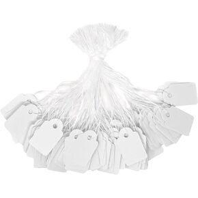 Honbay 500PCS Mini Size 24x15mm Blank White Jewelry Price Tags Price Labels with Strings