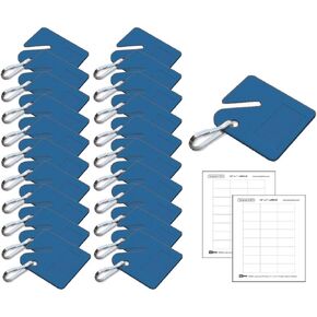Lucky Line Square Slotted Cabinet Key Tag with Hooks and Labels, 20 Pack (2663020), Blue