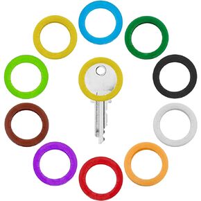 100PCS Key Caps Tags, Plastic Key Identifier Rings Key ID Rings Key Colour Caps Key Identifier Caps (10 Colors)