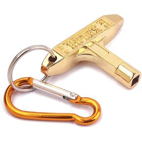 HEALLILY Jazz Drum Tuning Key Motion Speed Key Wrench With Carabiner (Golden)