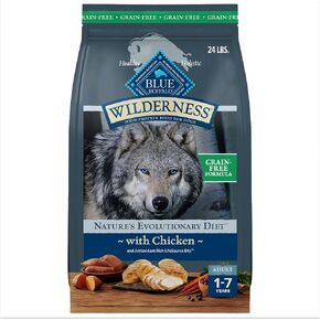 Blue Buffalo Wilderness Adult High-Protein Dry Dog Food with Real Chicken, Grain-Free, Made in the USA with Natural Ingredients, Chicken, 24-lb. Bag