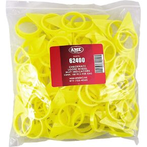 AME INTL 62400-200 Checkmate Loose Wheel Nut Indicator for 33MM Nuts, 22mm Studs, High Visibility Yellow (Pack of 200)
