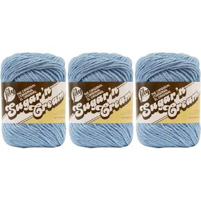 Bulk Buy: Lily Sugar 'n Cream Solids 100% Cotton Yarn (3-Pack) (Light Blue #0026)