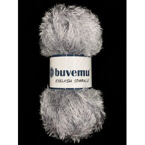 Buvemu Eyelash Sparkle Fun Fur Yarn with Eye-catching Glitter 100 Gram (3.53 Ounces) 208 Yards (190 Meters) (Golden Mustard)