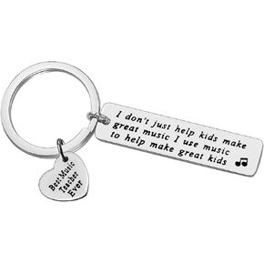 Vadaka Thank You Gift Keychain Keyring Appreciation Jewelry Gift Music Teacher Gift Keychain Retirement Gift for Music Teacher Birthday Christmas Graduation Gifts for Teacher