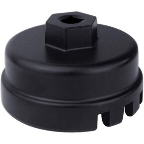 64mm 14 Flute Oil Filter Wrench, Black, Plastic, Aluminum, Fits 1.8L Engines with Cartridge Style Oil Filter Systems
