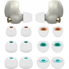 6 Pairs WF-1000XM5 Ear Tips Buds, Small Medium 2 Size Replacement Silicone Rubber Eartips Earbuds Wing Gel Skin Cover Accessories Compatible with Sony WF-1000XM4 WF-C700N WF-C500 - S/M Black