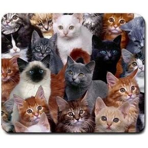 Cats Galore Mouse Pad, Square Anti-Slip Rubber Mousepad, Premium-Textured Mouse Mat, Cute Office Mouse Pads for Women Men Computer Laptop