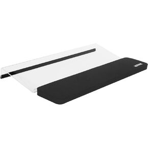 Acrylic Tilted Keyboard Riser Stand and Holder with Wrist Arm Rest Support Pad for Computer Desk Desktop, 16.9" Wide