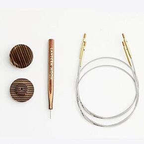 Lantern Moon Swivel Interchangeable Cords, Set of 2, 2 Wooden end caps and 1 Tightening Tool (20'' / 50 cm), Dark Brown