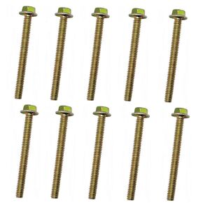 1/4" x 1-3/4" Flanged Hex Toothed Bolt by Color Zinc Plated, Alloy Steel,Grade 8.8.(10pcs Pack)