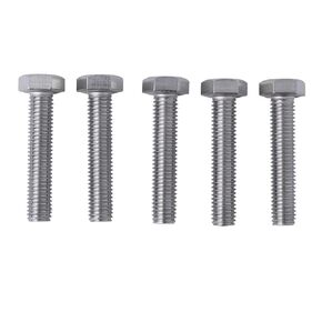 5PCS/Lot M10x1.25 Fine Thread Hex Head Rod Bolts - Din933 Standard Size: Thread Diameter: M10 - Length: 50mm - Thread Pitch: 1.25mm (Silver Color, Material: Stainless Steel)