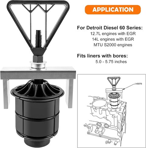 J-45876 Cylinder Liner Puller Remover for Detroit Diesel 60 Series 12.7L 14L, MTU S2000 Engines Alternative to 5875, J-45876 Heavy Duty in Saudi Arabia