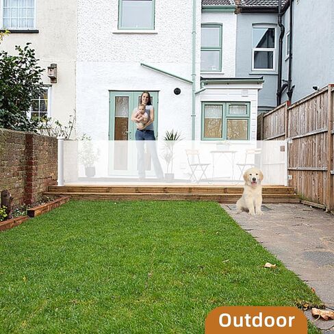 120 Inches Extra Wide Retractable Baby Gates Adjustable Retractable Dog gate Extra Long Mesh Baby Gate Pet Gates for Dogs for Stairs, Hallways and Doorways Safety Gates for Kids Child(120Inches) in Kuwait