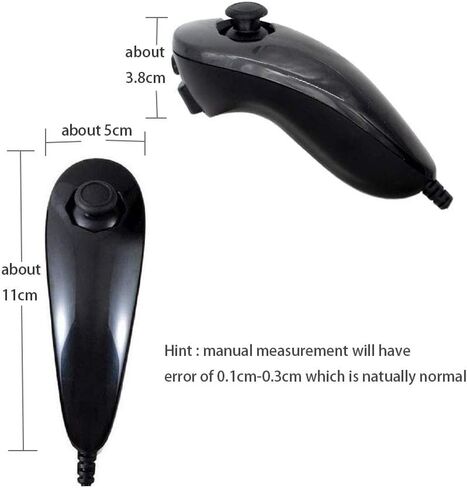 PlayHard 2 Pack Nunchuk وحدات تحكم متوافقة مع نينتندو وي ووي يو ألعاب الفيديو (أسود × 2) in Saudi Arabia