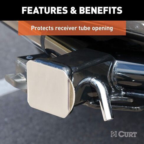 CURT 22170 Chrome Plastic Trailer Hitch Cover, Fits 2-Inch Receiver in Saudi Arabia
