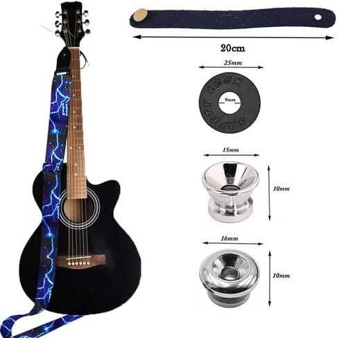 BetterJonny Guitar Strap, Adjustable Guitar Shoulder Strap Guitar Belt with Leather Ends Guitar Picks Strap Locks for Electric Bass Guitar Acoustic Guitar in Saudi Arabia