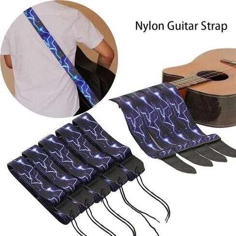 BetterJonny Guitar Strap, Adjustable Guitar Shoulder Strap Guitar Belt with Leather Ends Guitar Picks Strap Locks for Electric Bass Guitar Acoustic Guitar in Saudi Arabia