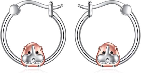 TIGER RIDER Guinea Pig Sloth Koala Bunny Elephant Hoop Earrings for Women 925 Sterling Silver Cute Animal Jewelry Hypoallergenic Christmas Birthday Gifts for Girls in Saudi Arabia