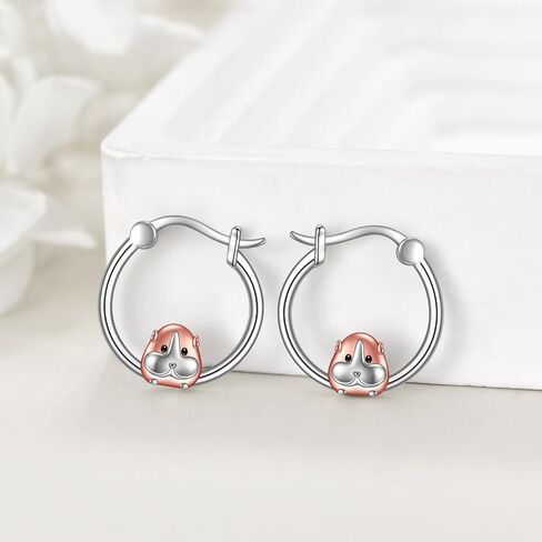 TIGER RIDER Guinea Pig Sloth Koala Bunny Elephant Hoop Earrings for Women 925 Sterling Silver Cute Animal Jewelry Hypoallergenic Christmas Birthday Gifts for Girls in Saudi Arabia