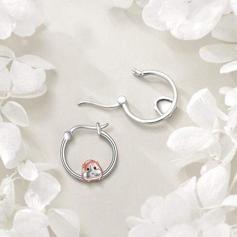 TIGER RIDER Guinea Pig Sloth Koala Bunny Elephant Hoop Earrings for Women 925 Sterling Silver Cute Animal Jewelry Hypoallergenic Christmas Birthday Gifts for Girls in Saudi Arabia