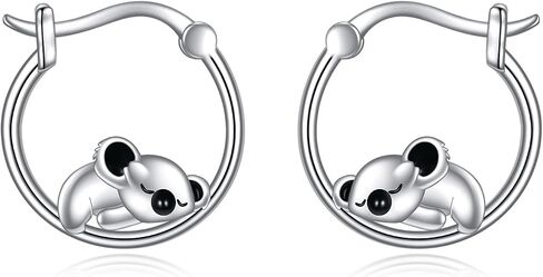 TIGER RIDER Guinea Pig Sloth Koala Bunny Elephant Hoop Earrings for Women 925 Sterling Silver Cute Animal Jewelry Hypoallergenic Christmas Birthday Gifts for Girls in Saudi Arabia