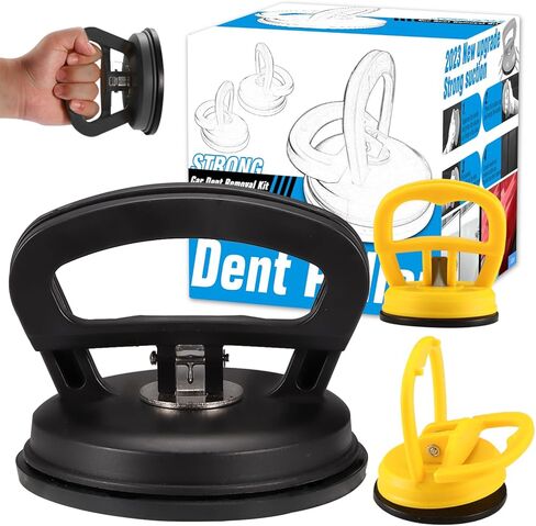 مجتذب دنت، مجتذب مزيل دنت السيارة، 3 قطع مجموعة إزالة دنت قوية للسيارات، كوب الشفط مجتذب مع مجموعة إصلاح دنت صغيرة وكبيرة بدون طلاء لجسم السيارة والزجاج والبلاط والمرآة in Kuwait
