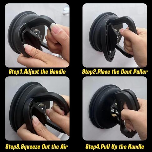 مجتذب دنت، مجتذب مزيل دنت السيارة، 3 قطع مجموعة إزالة دنت قوية للسيارات، كوب الشفط مجتذب مع مجموعة إصلاح دنت صغيرة وكبيرة بدون طلاء لجسم السيارة والزجاج والبلاط والمرآة in Kuwait