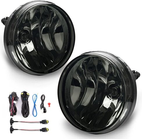 استبدال مصابيح الضباب النشطة لعام 2007 2008 2009 2010 2011 2012 2013 GMC Sierra 1500,07-14 GMC Sierra 2500 3500HD ضوء الضباب متوافق مع H8 12V 35W لمبات التبديل ومجموعة الأسلاك - عدسة الدخان in Kuwait
