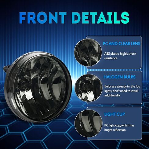 استبدال مصابيح الضباب النشطة لعام 2007 2008 2009 2010 2011 2012 2013 GMC Sierra 1500,07-14 GMC Sierra 2500 3500HD ضوء الضباب متوافق مع H8 12V 35W لمبات التبديل ومجموعة الأسلاك - عدسة الدخان in Kuwait