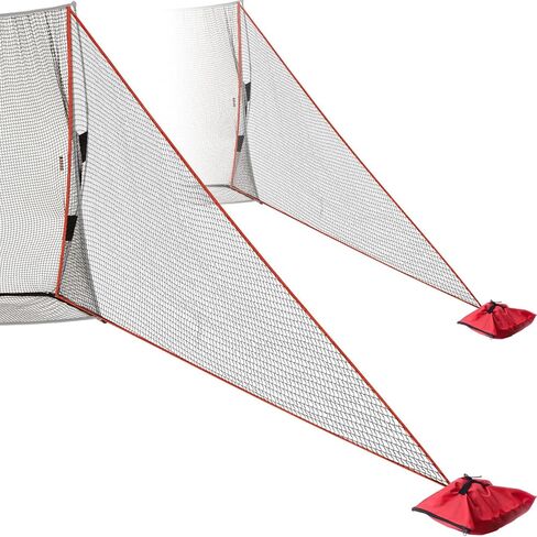 RoundFunny 2 Pcs Golf Net Attachment for 7ft Golf Hitting Net,Golf Practice Hitting Nets with 2 Sandbags Heavy Duty Barrier Net Side Net Extension for Golf Summer Sports Training, 10 x 7 Ft, Red in Saudi Arabia
