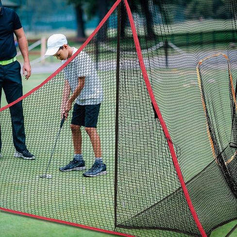 RoundFunny 2 Pcs Golf Net Attachment for 7ft Golf Hitting Net,Golf Practice Hitting Nets with 2 Sandbags Heavy Duty Barrier Net Side Net Extension for Golf Summer Sports Training, 10 x 7 Ft, Red in Saudi Arabia