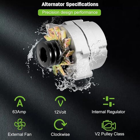 Alternator Tractor for Chevy 10SI 1-Wire One Wire 2 Groove Pulley 63 Amp 12 V in Saudi Arabia