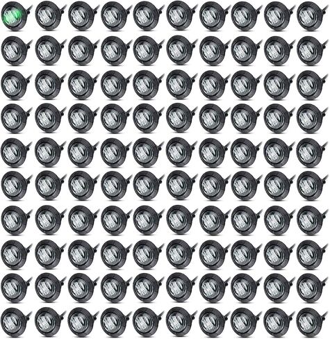 MADCATZ Meerkatt Big Sets 3/4 Inch Mini Round 3 LED Side Marker Indicator Clearance Light w/Grommets Truck Car Trailer Boat 12V DC (Clear Lens/Red Light) 100 Pcs. in Saudi Arabia