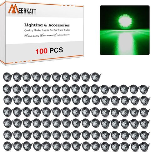 MADCATZ Meerkatt Big Sets 3/4 Inch Mini Round 3 LED Side Marker Indicator Clearance Light w/Grommets Truck Car Trailer Boat 12V DC (Clear Lens/Red Light) 100 Pcs. in Saudi Arabia
