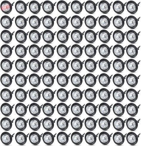 MADCATZ Meerkatt Big Sets 3/4 Inch Mini Round 3 LED Side Marker Indicator Clearance Light w/Grommets Truck Car Trailer Boat 12V DC (Clear Lens/Red Light) 100 Pcs. in Saudi Arabia