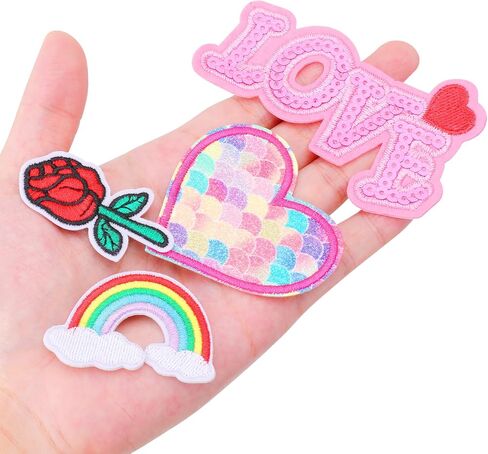 Yolev 30pcs Girls Iron on Patches for Clothing Jackets DIY Sew Embroidered Applique Decorative Repair Patches On Patches for Clothes Backpacks Jackets Jeans Dress Hats in Saudi Arabia