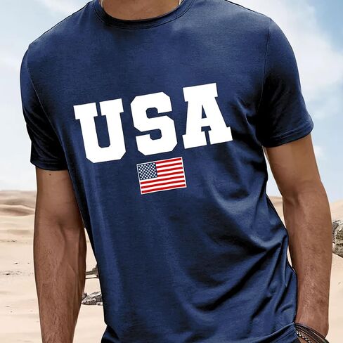 SUWATOIN USA 4th of July Shirts for Men American Flag Short Sleeve Patriotic Independence Day Tee Top in Saudi Arabia